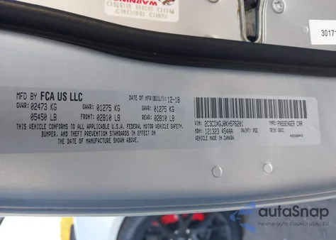 2019 Dodge Charger Scat Pack Rwd from USA, damaged, VIN 2C3CDXGJ0KH576201